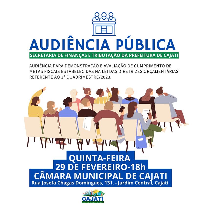 Câmara de Cajati promove Audiência Pública nesta quinta (29)